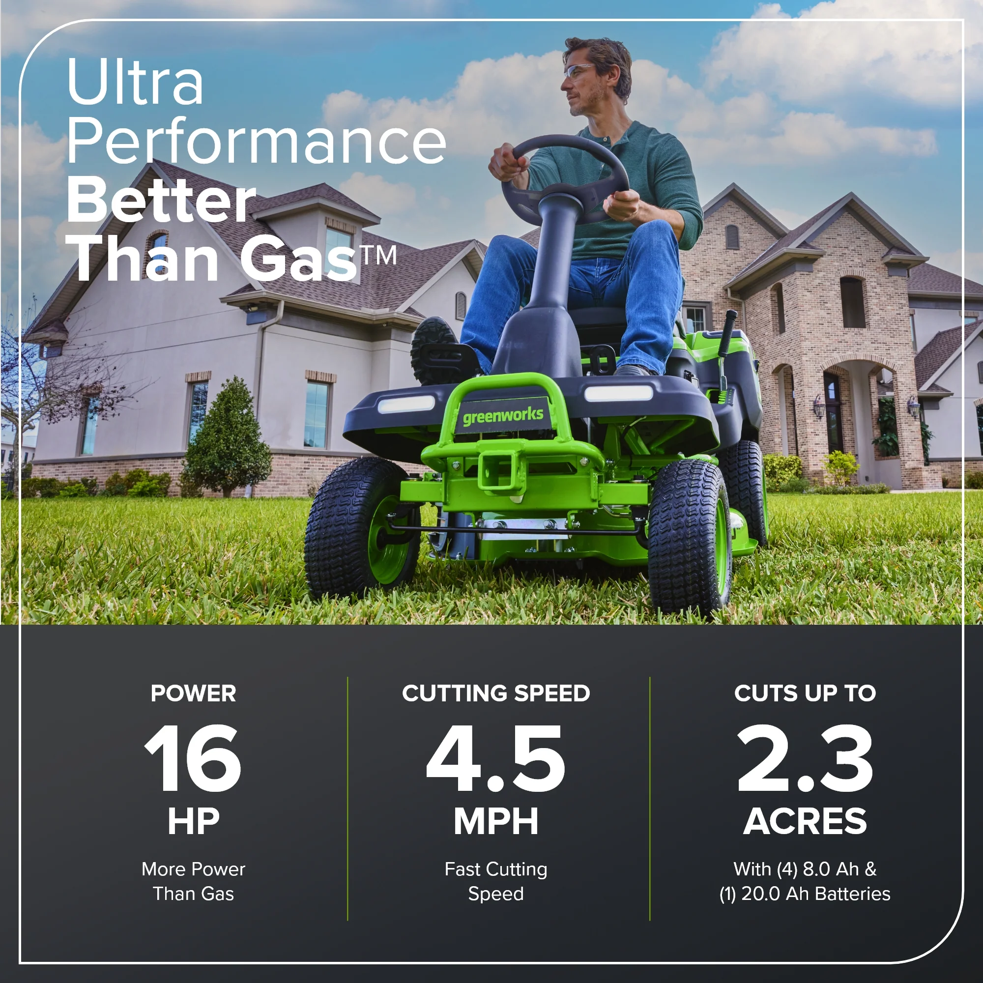 60V 30" CrossoverT Riding Lawn Tractor, Bagger Included, (4) 8.0 Ah (1) 20.0Ah Batteries and 600-Watt Charger, CRT3062 - Image 4