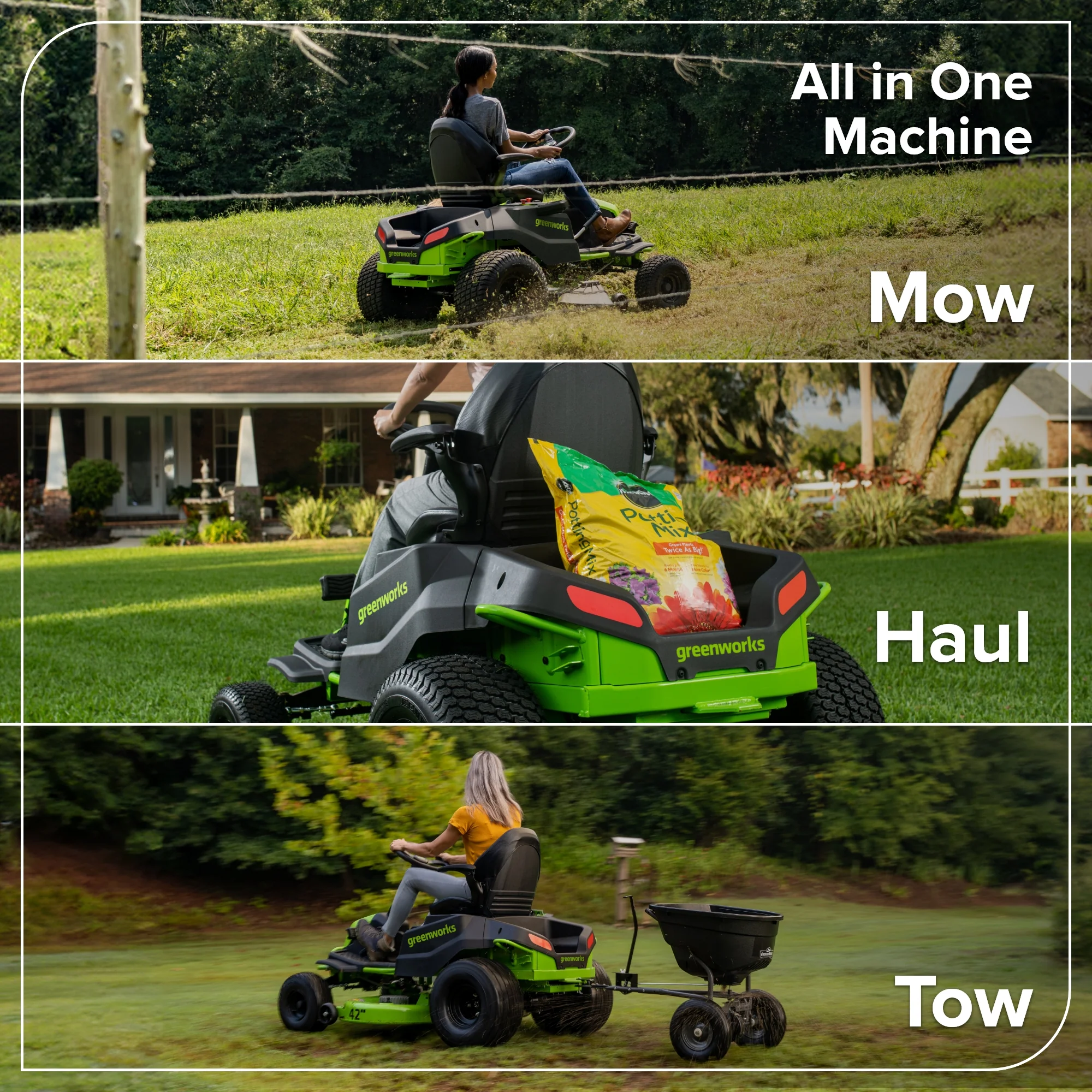60V 42" Cordless Battery CrossoverT Riding Lawn Mower, (4) 8.0 Ah Batteries and 600W Wall Charger, CRT4262 - Image 8