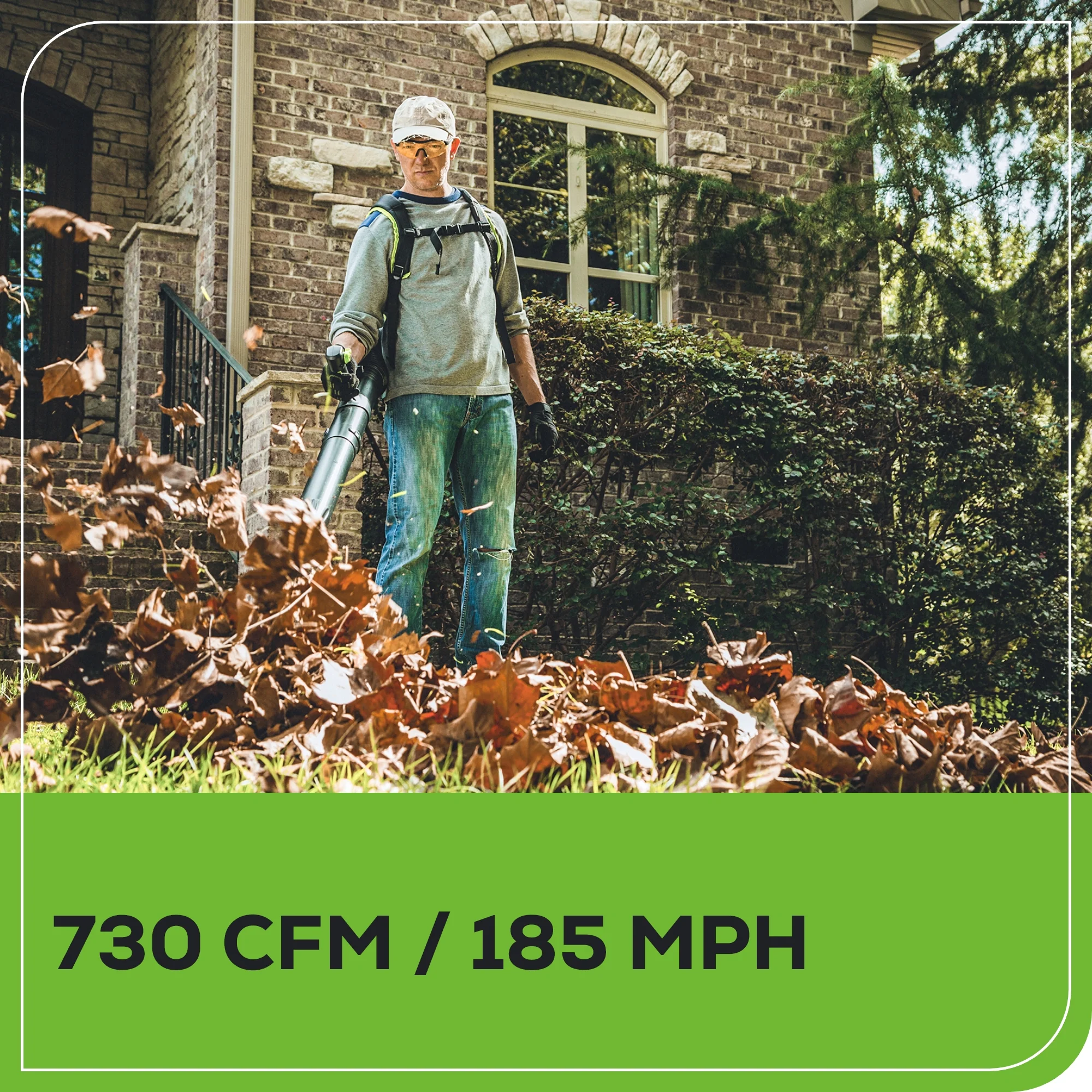60V 730 CFM Cordless Battery Brushless Backpack Blower, 8.0 Ah Battery and Charger - Image 7
