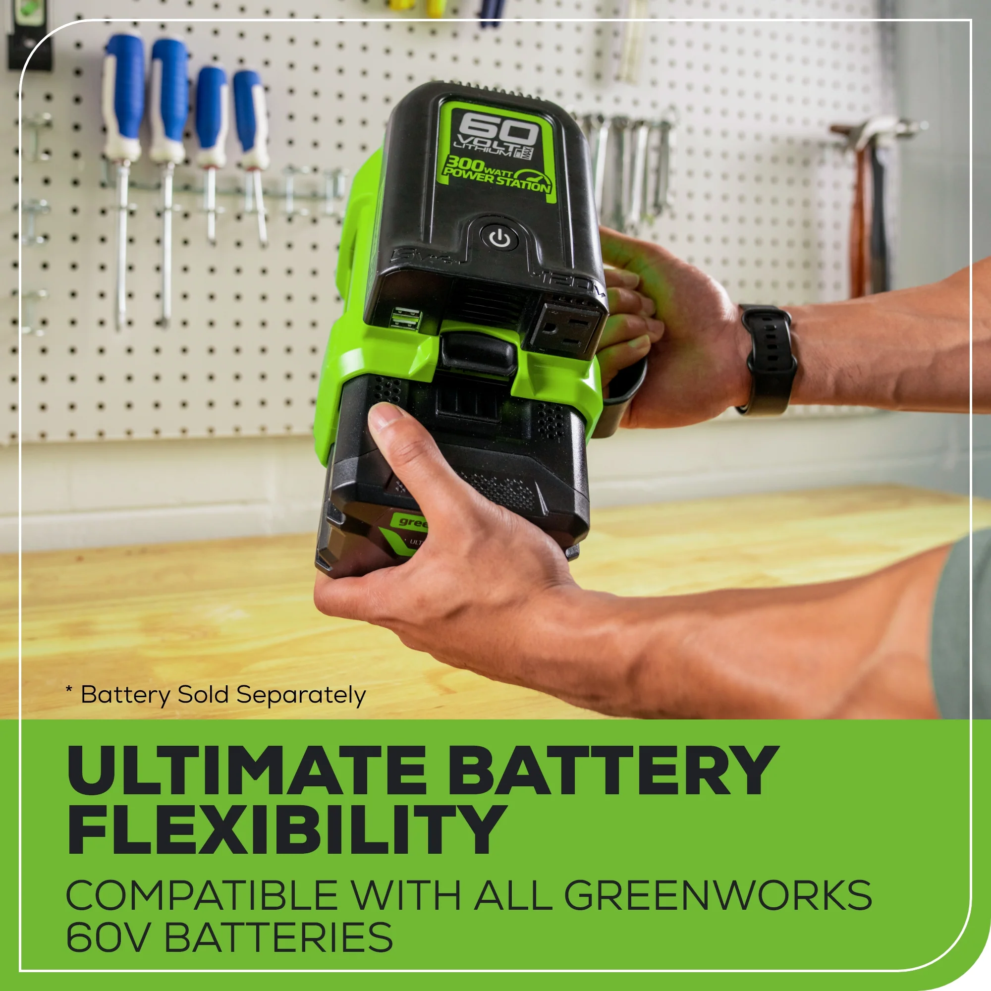 60V Cordless Battery 300 Watt Power Inverter: 2.5 Ah Battery and Charger - Image 5