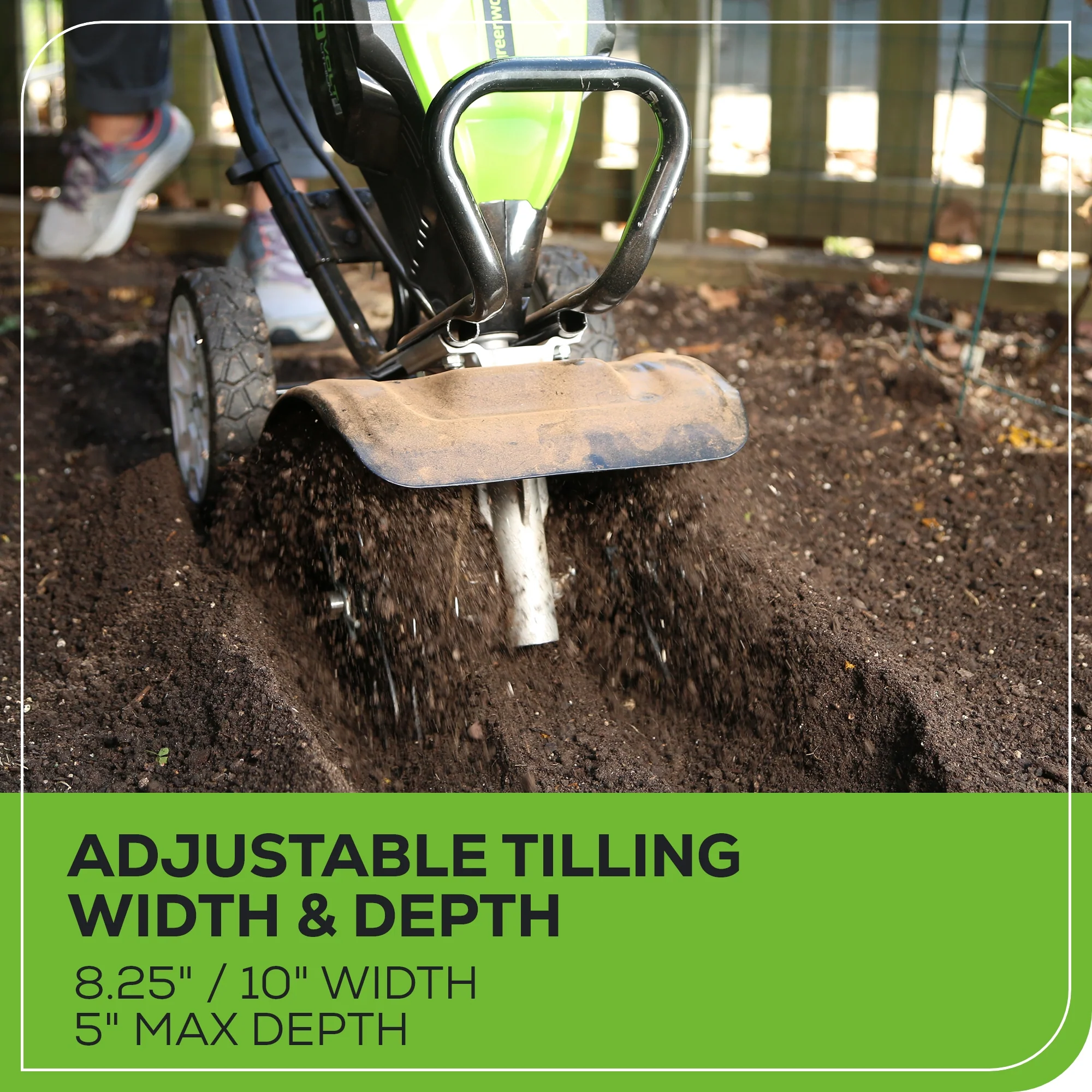 80V 10" Brushless Cultivator / Tiller w/ 2.0Ah Battery & Charger - Image 5