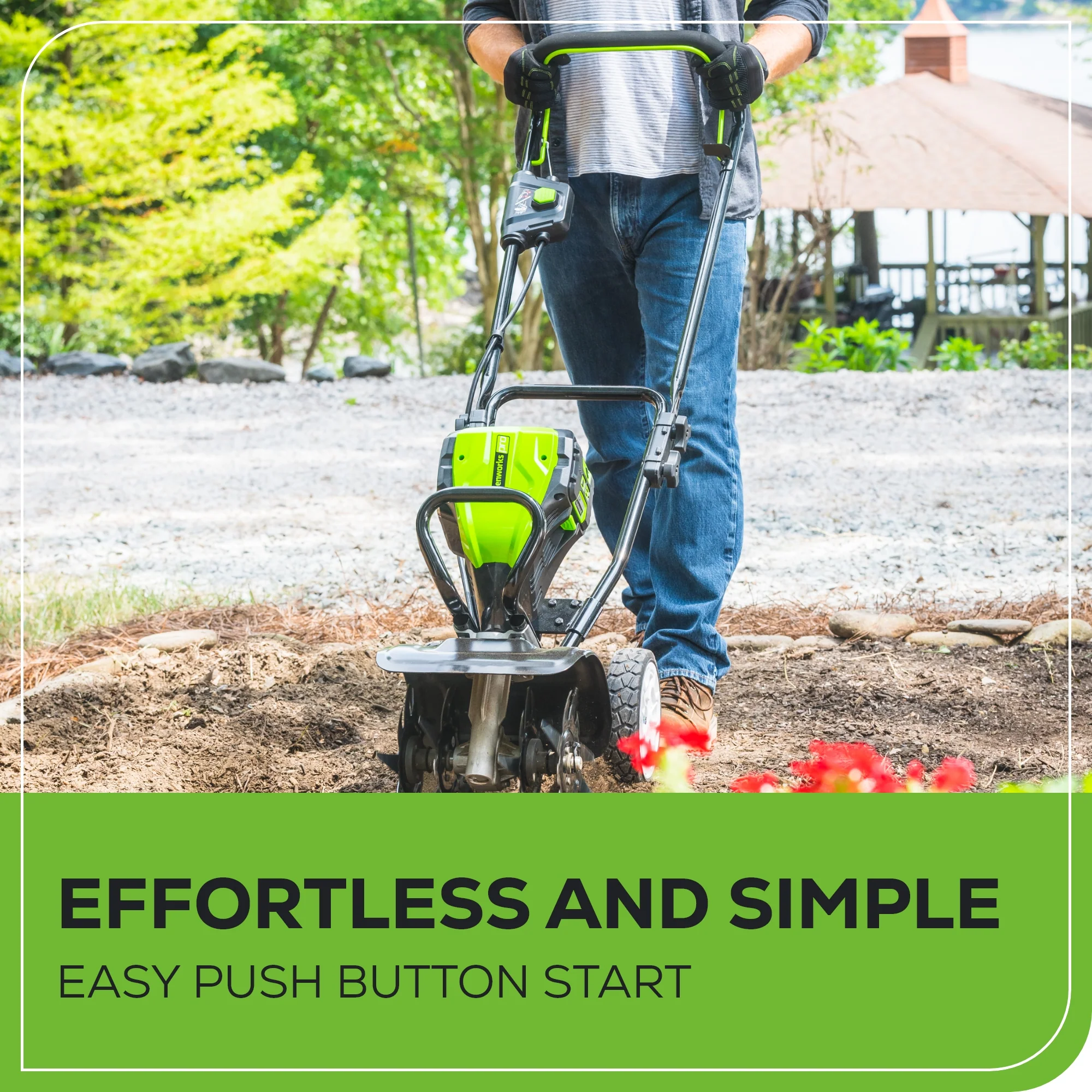 80V 10" Brushless Cultivator / Tiller w/ 2.0Ah Battery & Charger - Image 7