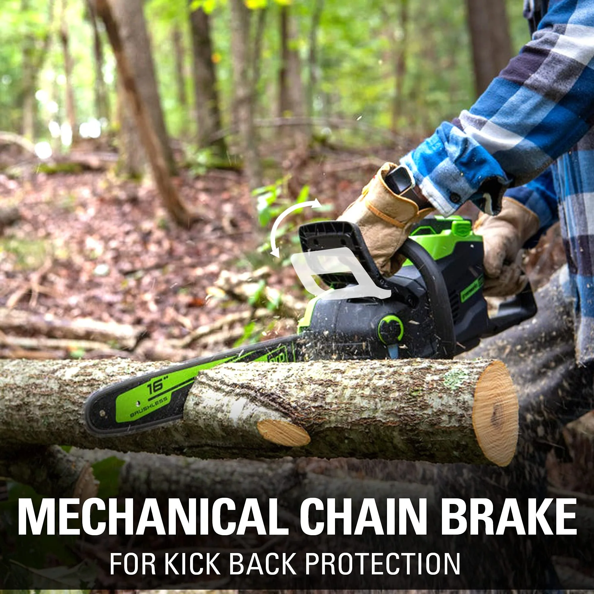 80V 16" 2.0 kW Cordless Battery Chainsaw (Tool Only) - Image 5
