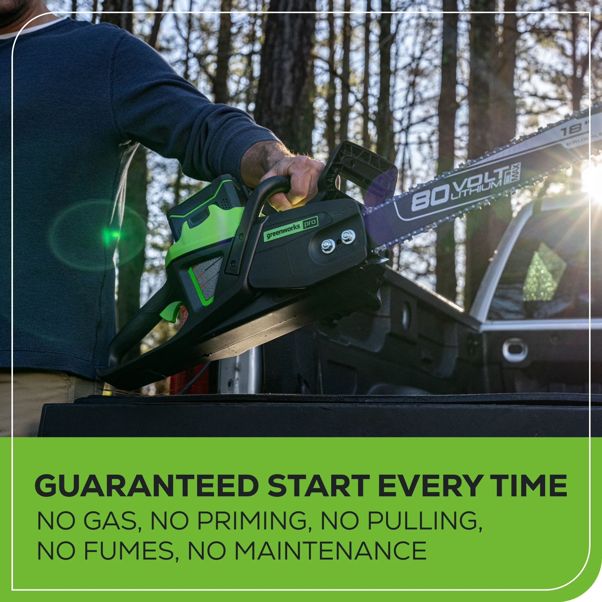 80V 18" Cordless Battery 2.5kW Chainsaw (Tool-Only) - Image 6