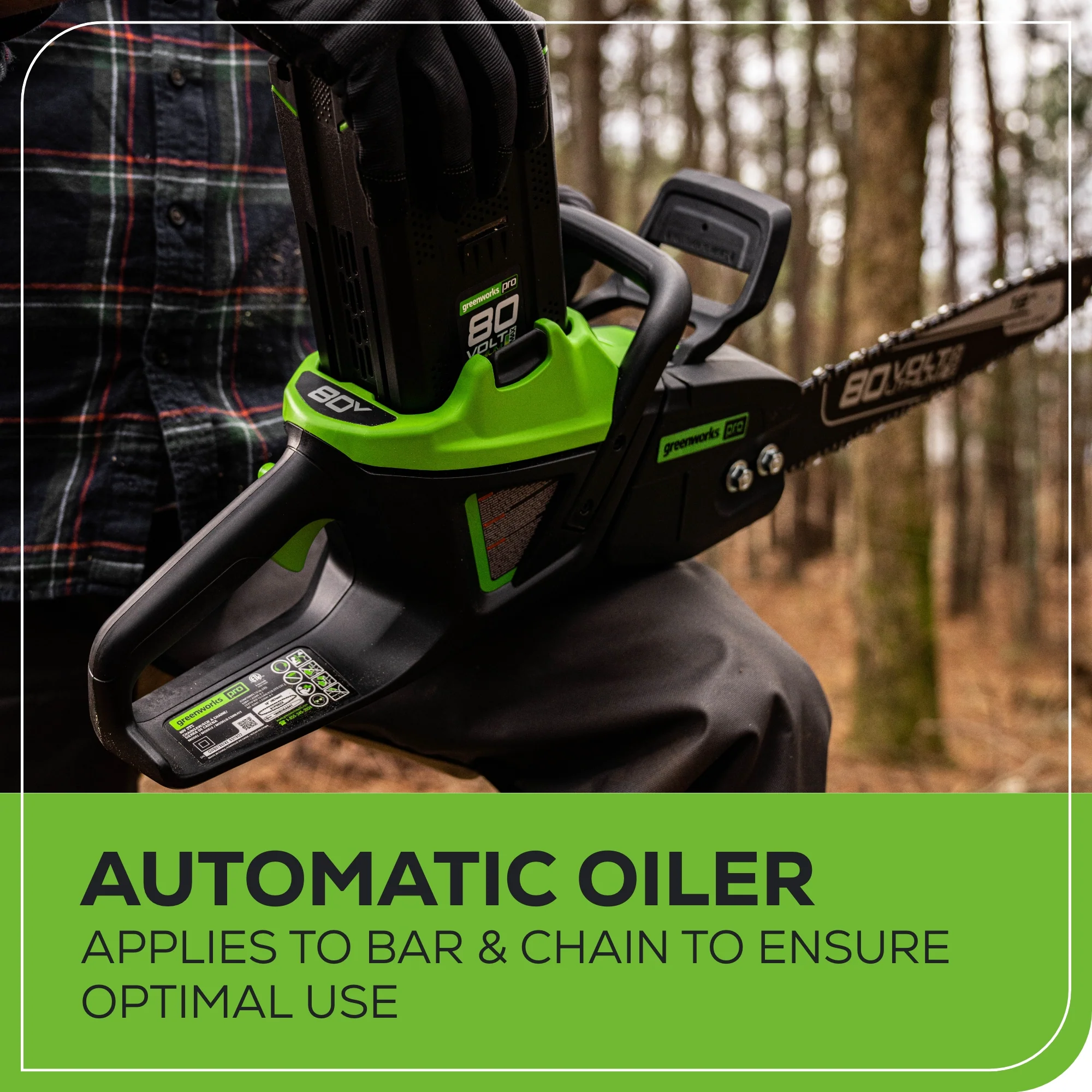 80V 18" Cordless Battery 2.5kW Chainsaw (Tool-Only) - Image 7