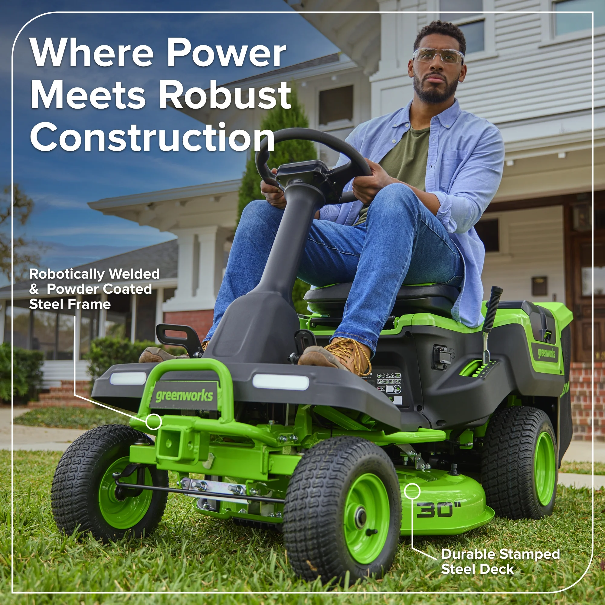 80V 30" CrossoverT Riding Lawn Tractor : (4) 6.0 Ah Batteries and 600-Watt Charger, CRT3081 - Image 15