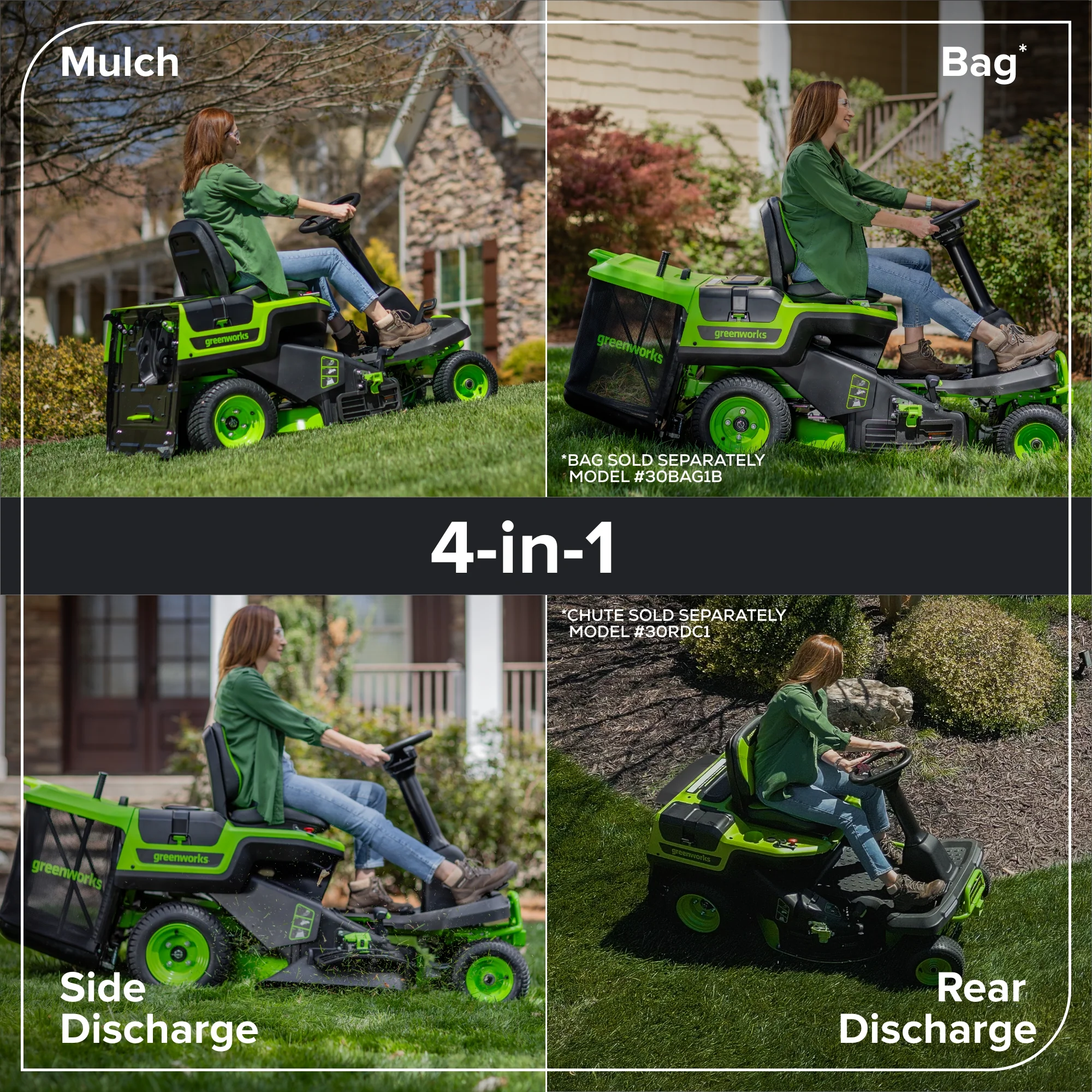 80V 30" CrossoverT Riding Lawn Tractor : (4) 6.0 Ah Batteries and 600-Watt Charger, CRT3081 - Image 4