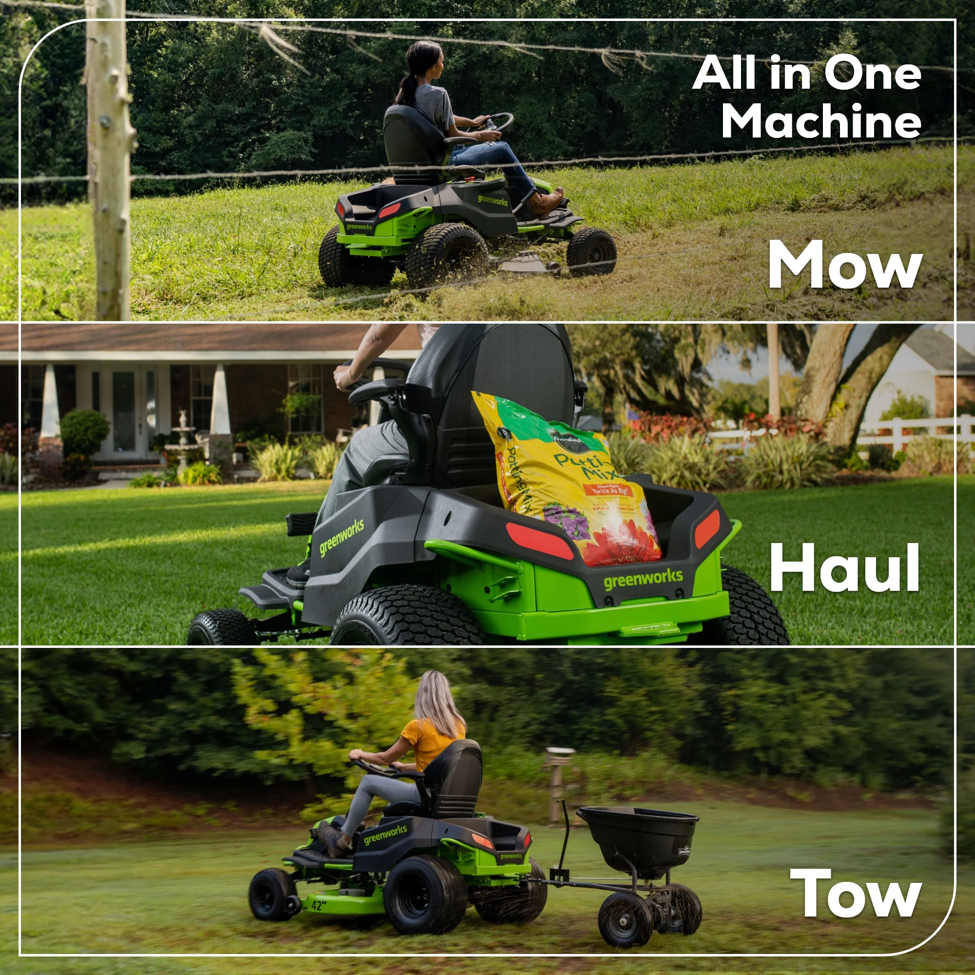 80V 42" Cordless Battery CrossoverT Riding Lawn Mower, (4) 5.0Ah Batteries and 600W Wall Charger, CRT4282 - Image 7