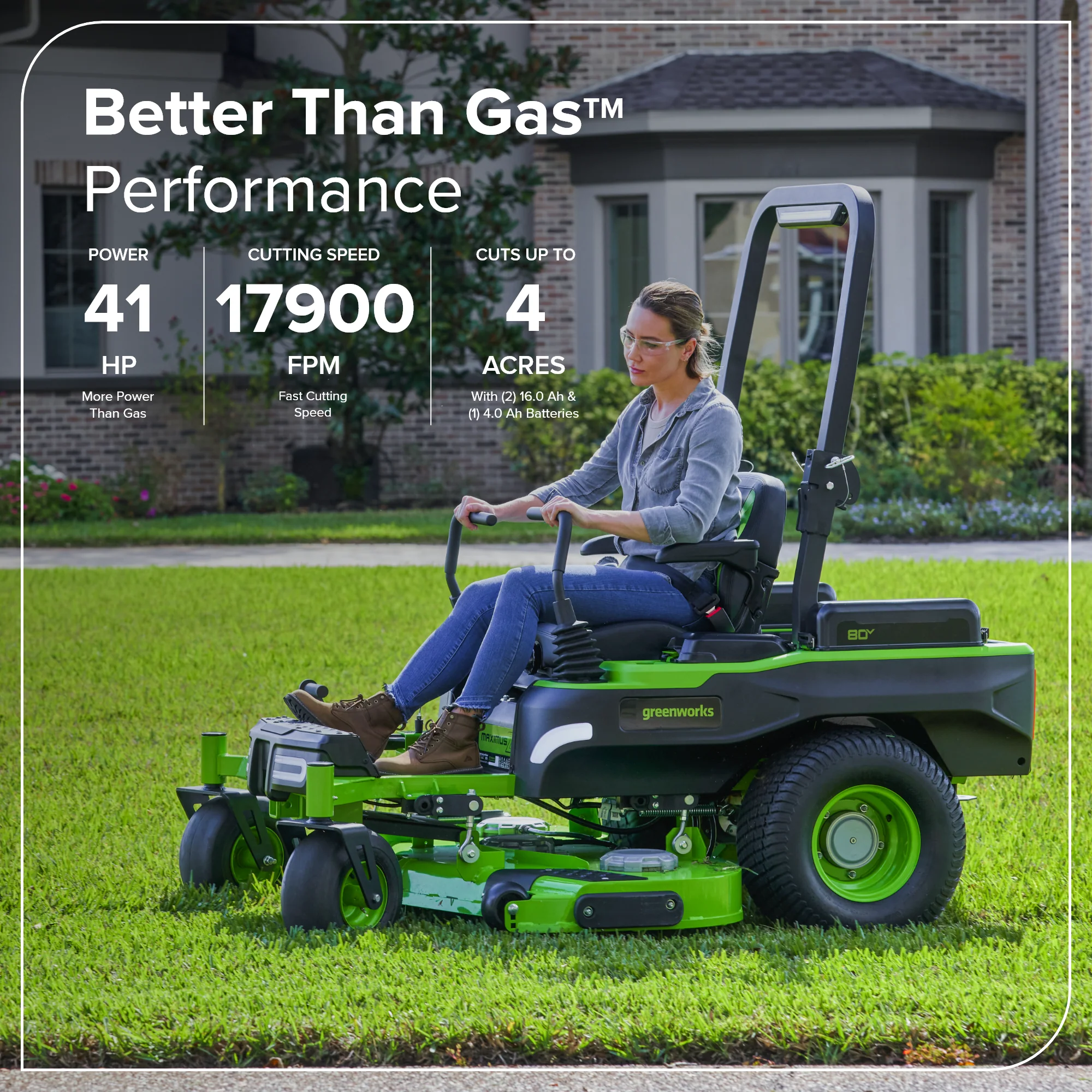 80V 54" MaximusZ Zero Turn Riding Mower: (2) 16.0 Ah and (4) 6.0 Ah Batteries and 1.5kW Charger, MZ5481 - Image 3