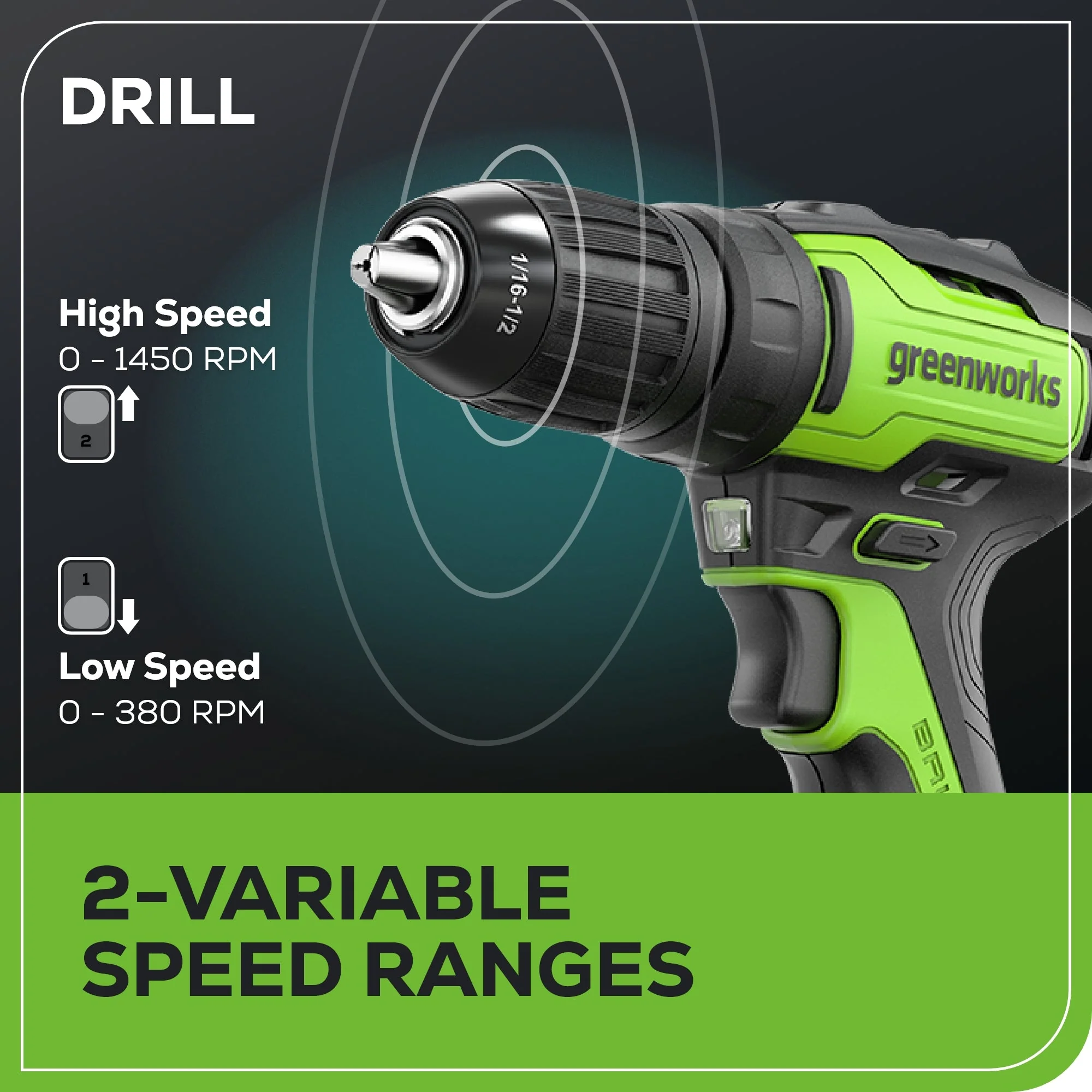 24V Cordless Battery Brushless 1/2" 310 in/lbs Drill / Driver: (1) 2.0 Ah Battery and Charger - Image 6