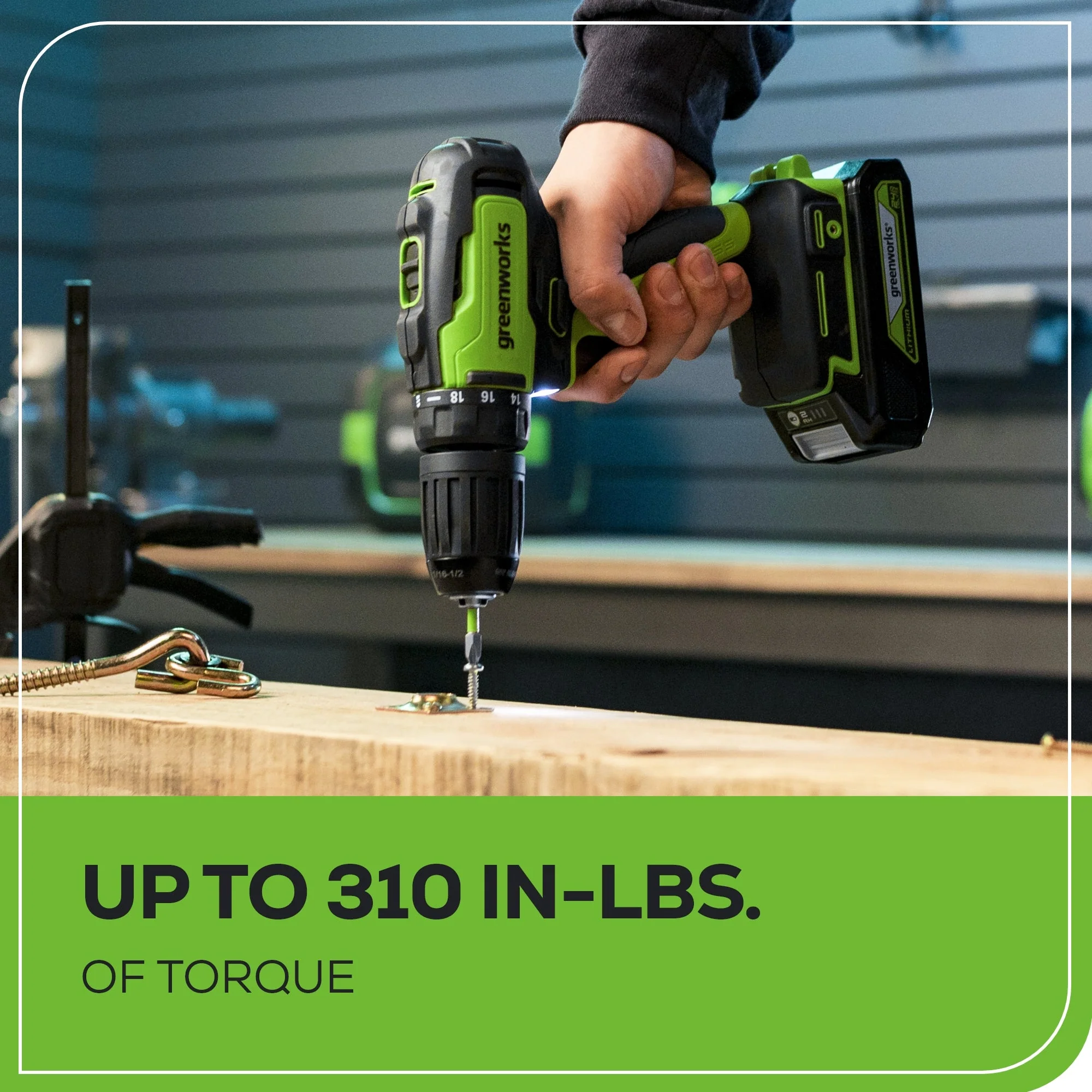 24V Cordless Battery Brushless 1/2" 310 in/lbs Drill / Driver: (1) 2.0 Ah Battery and Charger - Image 7