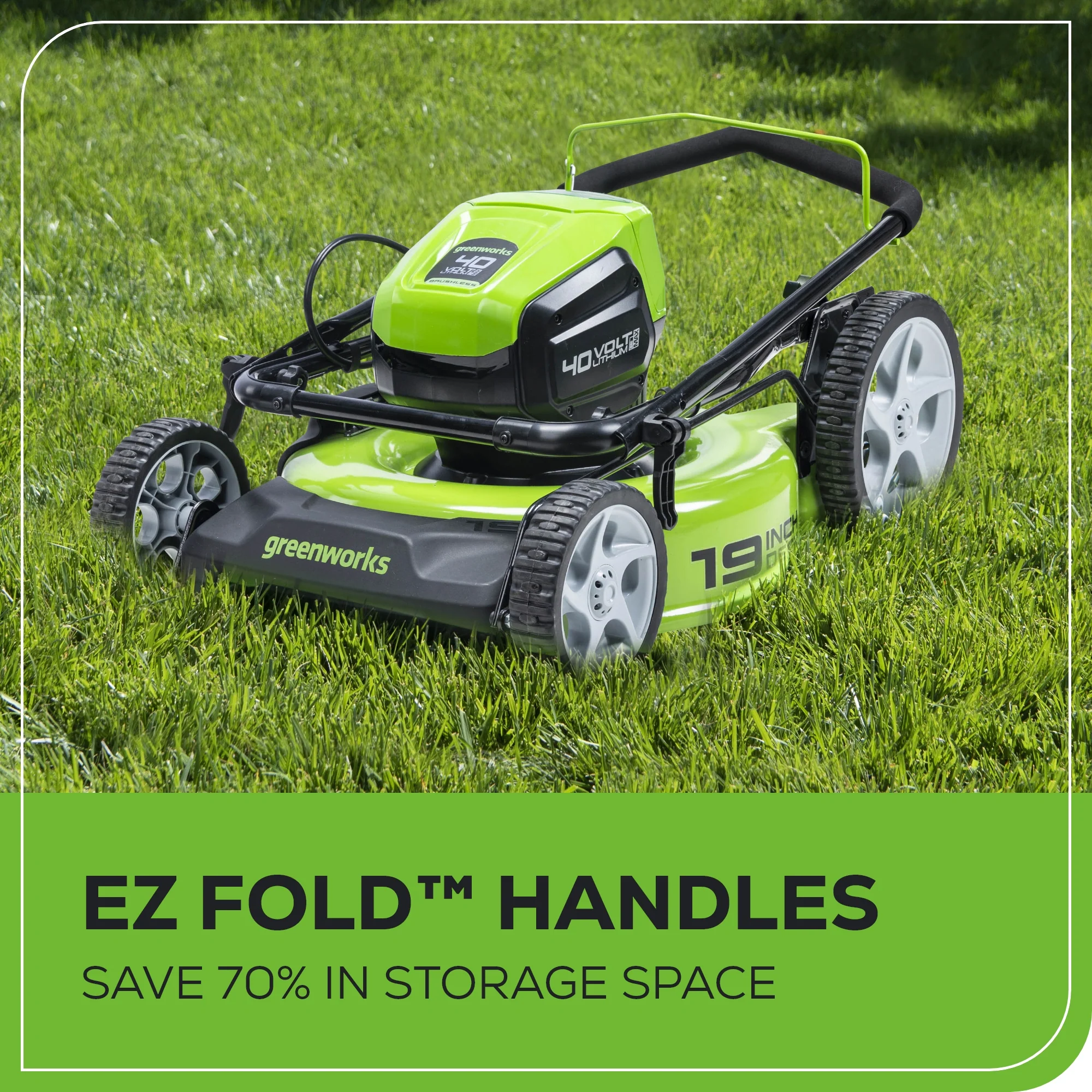 40V 19" Cordless Battery Push Lawn Mower: 5.0 Ah Battery and Charger, LM1934 - Image 7