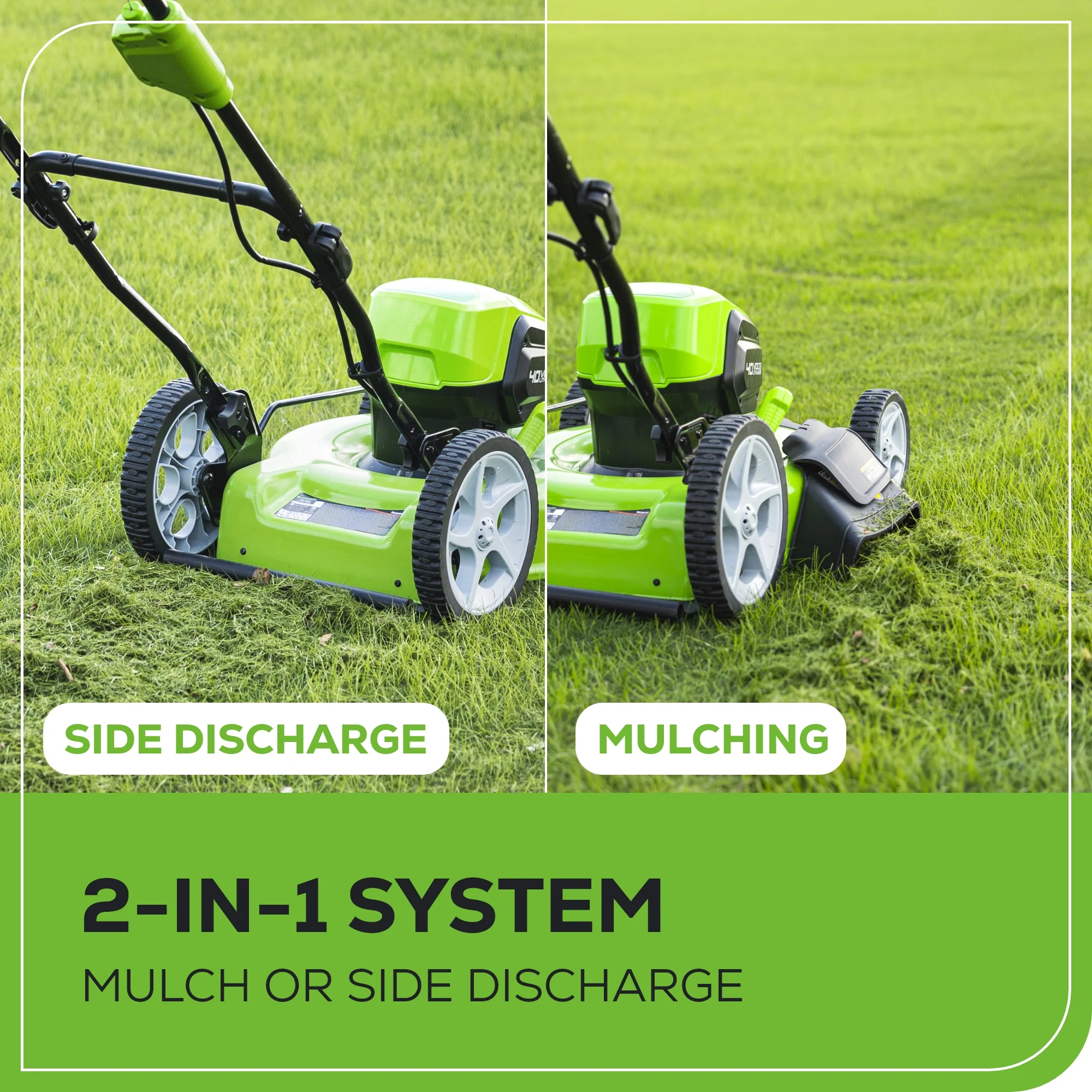 40V 19" Cordless Battery Push Lawn Mower: 5.0 Ah Battery and Charger, LM1934 - Image 9