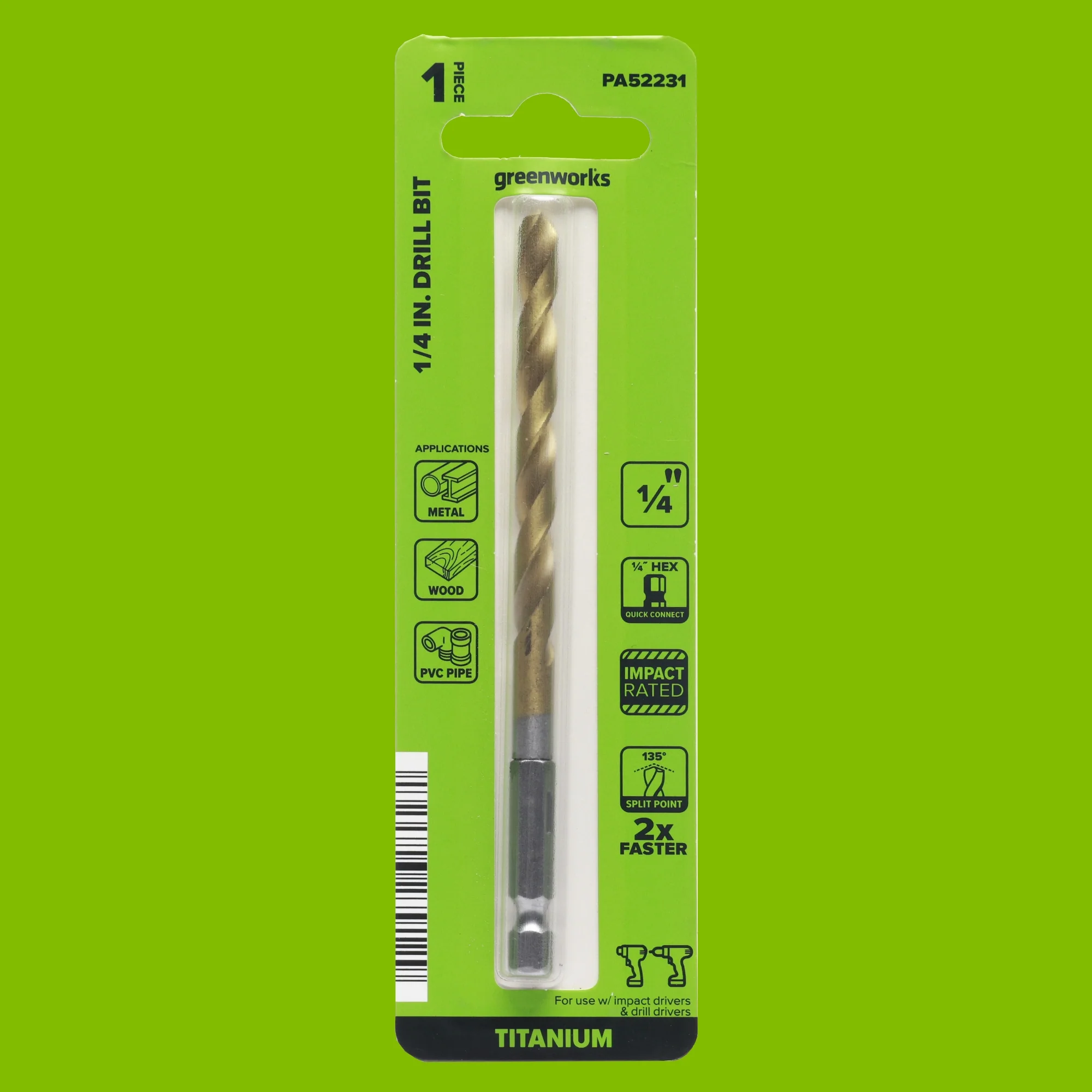 Half Ground 1/4" Hex Shank Titanium Drill Bit Set - Image 5