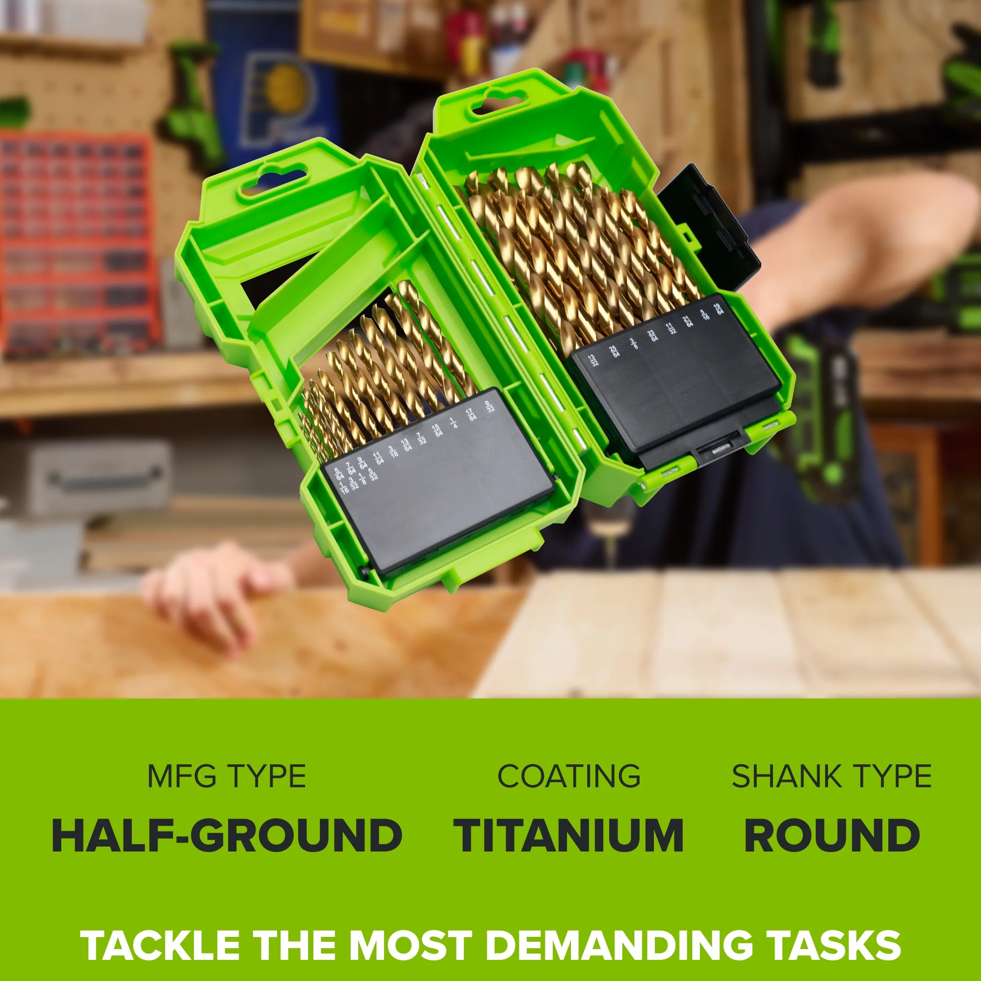 Half Ground 29-PC Titanium High-Speed Steel Index Drill Bit Set - Image 2