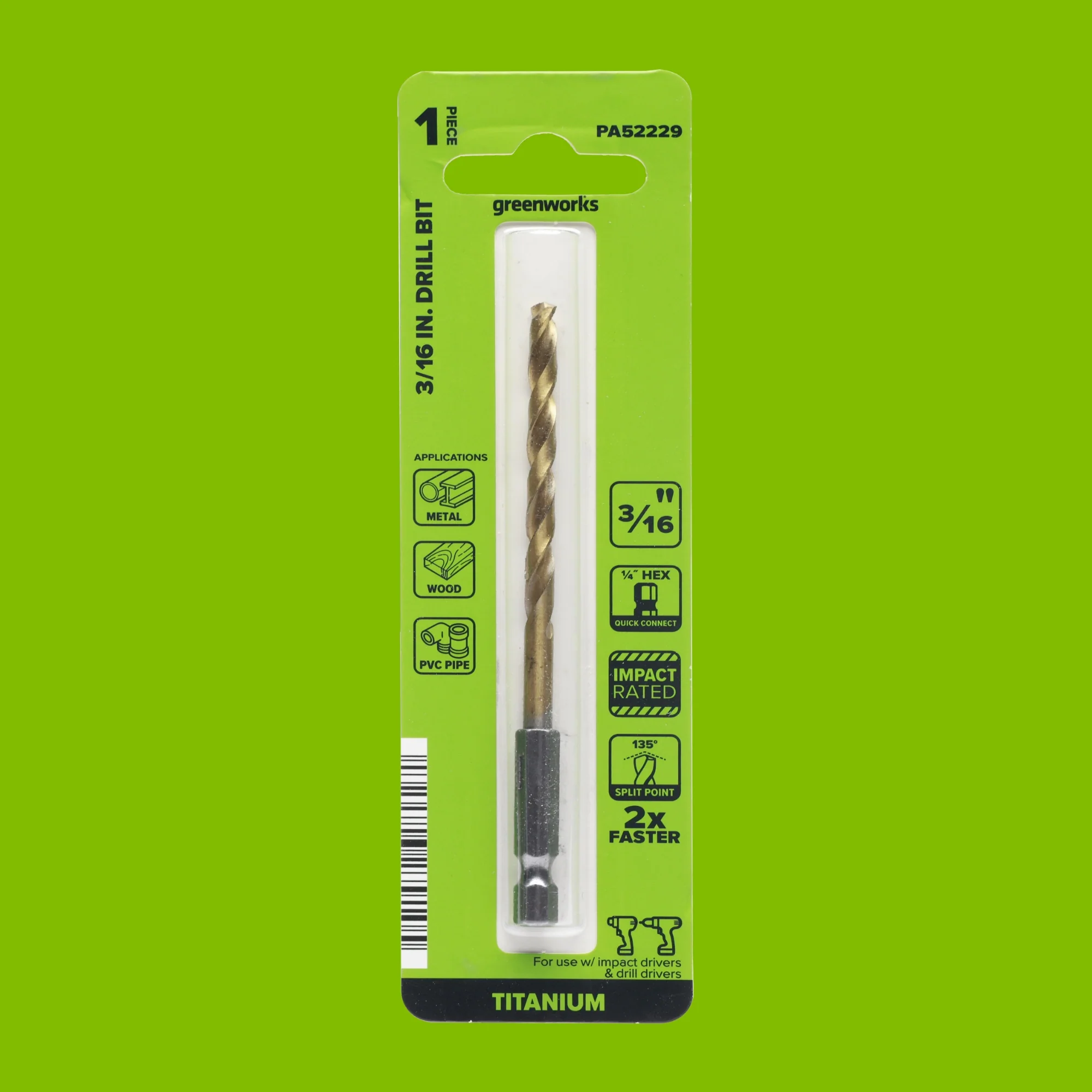 Half Ground 3/16-inch Hex Shank Titanium Drill Bit Set - Image 6
