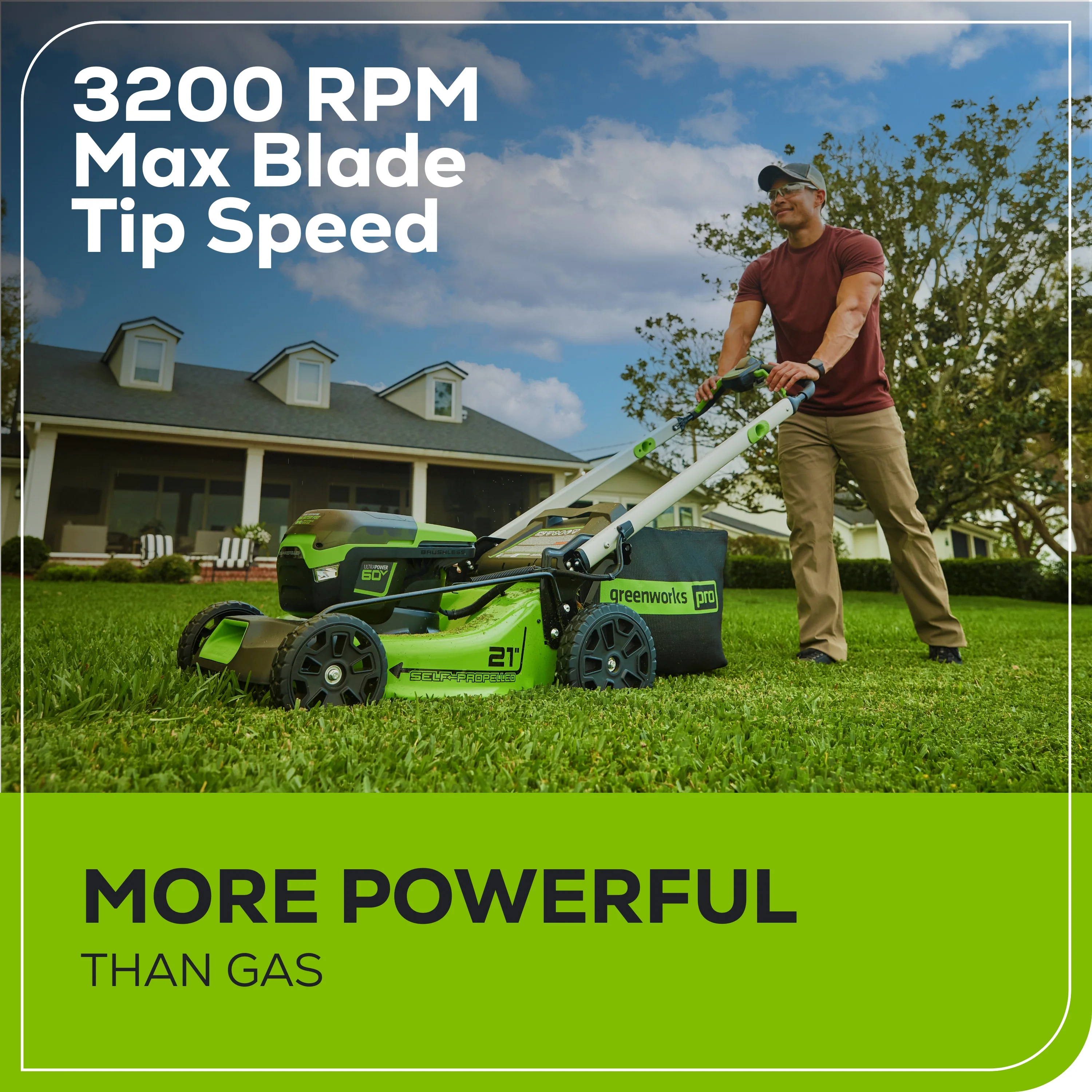 OPEN BOX 60V 21" Cordless Battery Self-Propelled Lawn Mower: (2) 4.0 Ah Batteries and Dual-Port Charger, LM2116S - Image 5