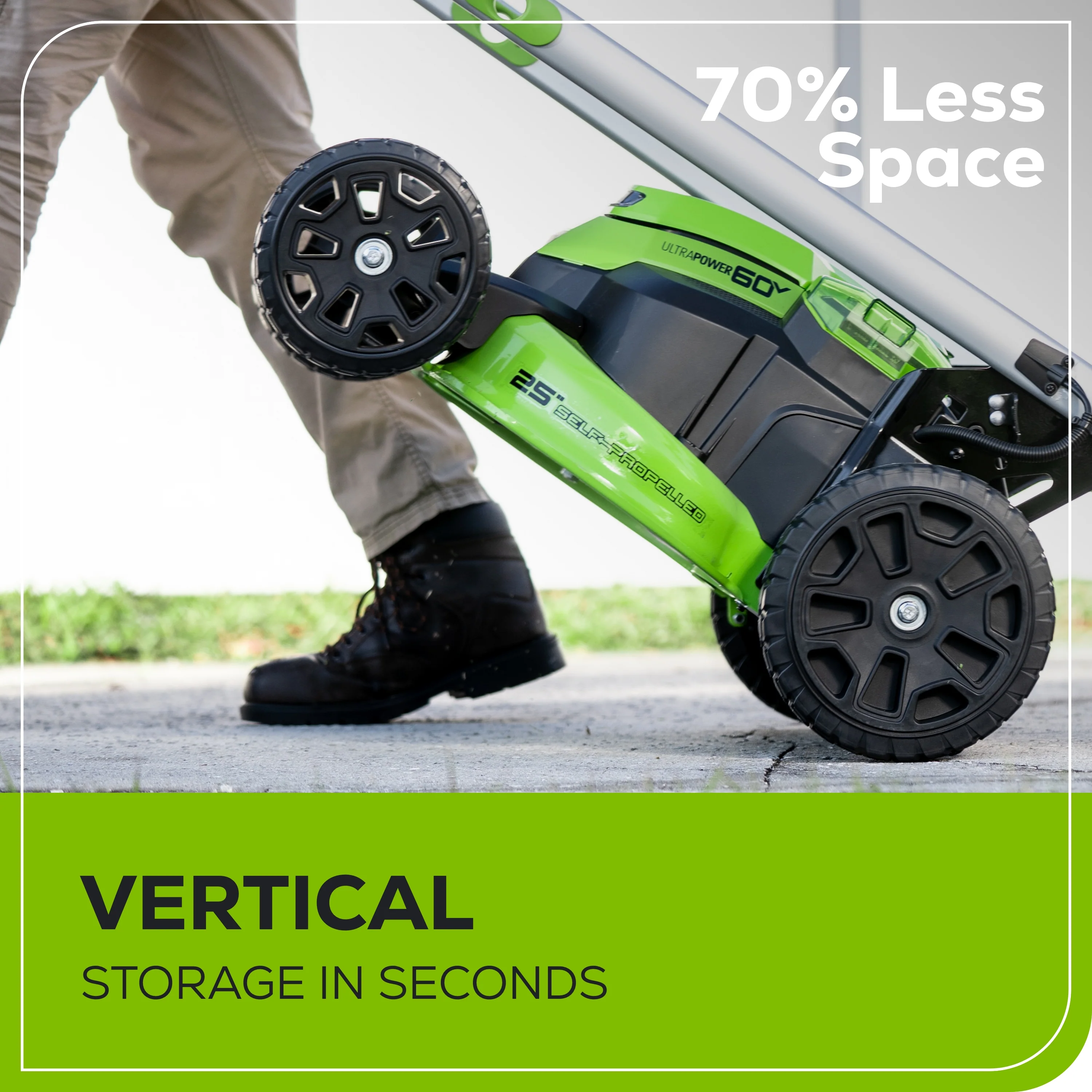 60V 25" Cordless Battery Dual Blade Self-Propelled Lawn Mower w/ Two (2) 4.0Ah Batteries & Dual-Port Charger, LM2516S - Image 7