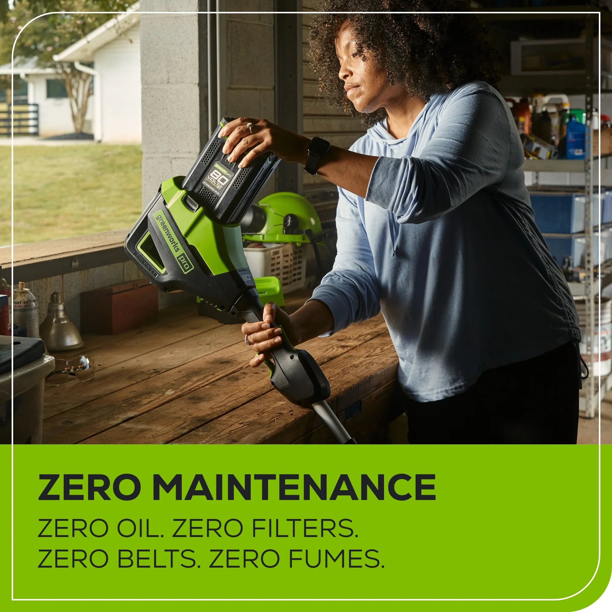 80V 16" Cordless Battery String Trimmer( .095 line) w/ 2.0 Ah Battery & 4.0Amp Charger - Image 9
