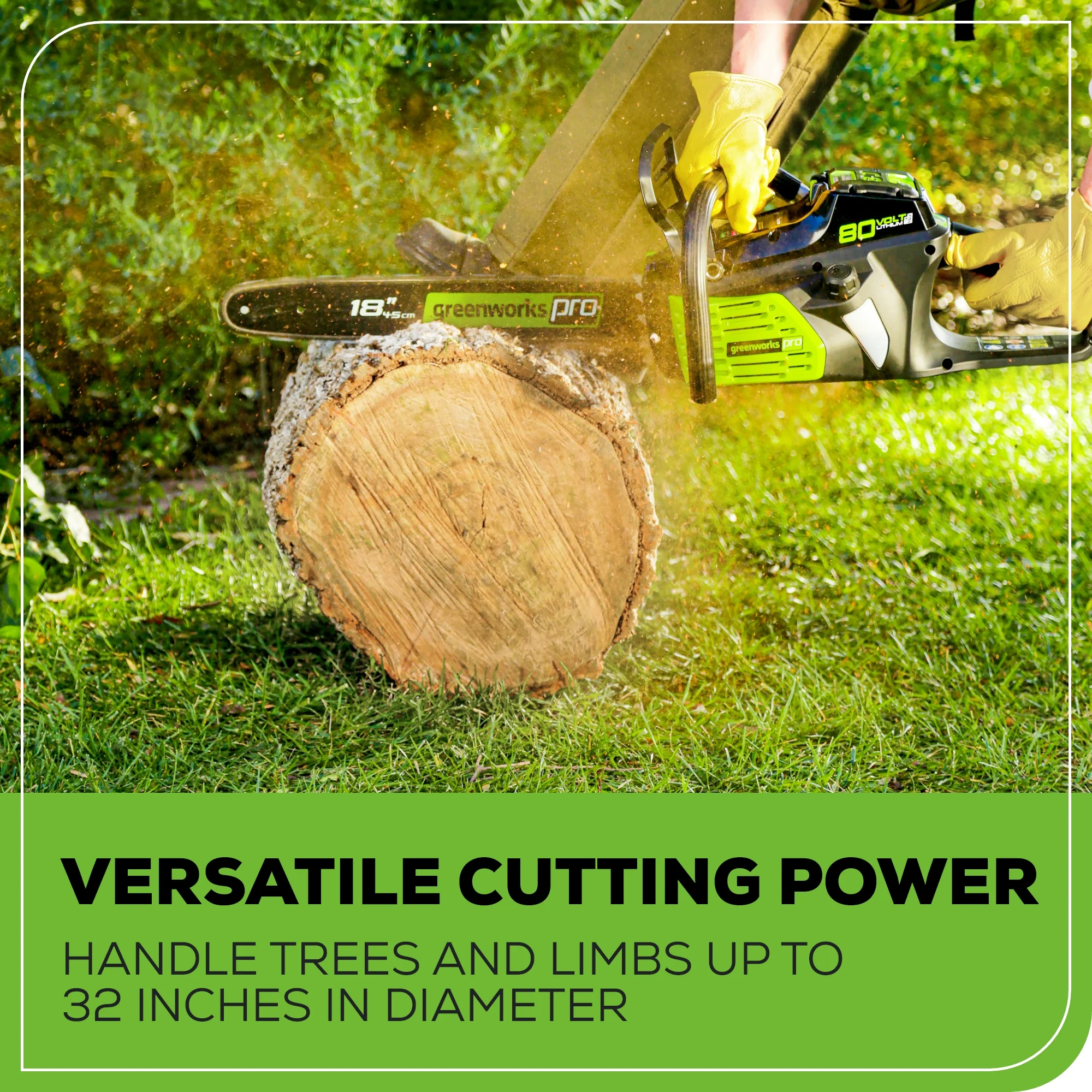 80V 18" Cordless Battery Chainsaw: 2.0 Ah Battery and Charger - Image 8
