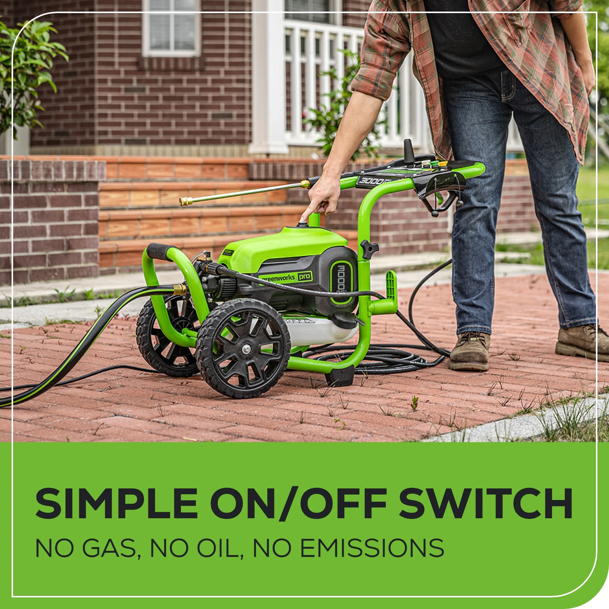 OPEN BOX 3000 PSI 2.0 GPM Cold Water Electric Pressure Washer Combo Kit, Short Gun, Mitts and 15" Surface Cleaner - Image 5