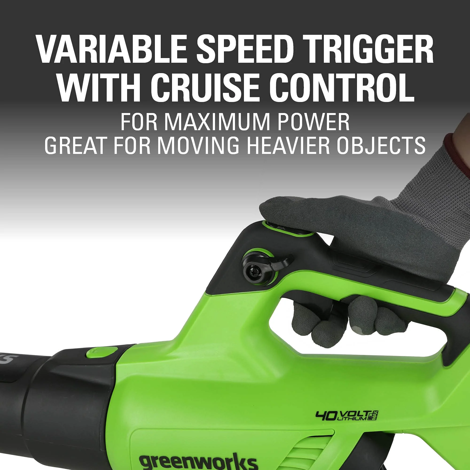 40V 500 CFM Cordless Battery Leaf Blower: 2.5 Ah Battery and Charger - Image 4