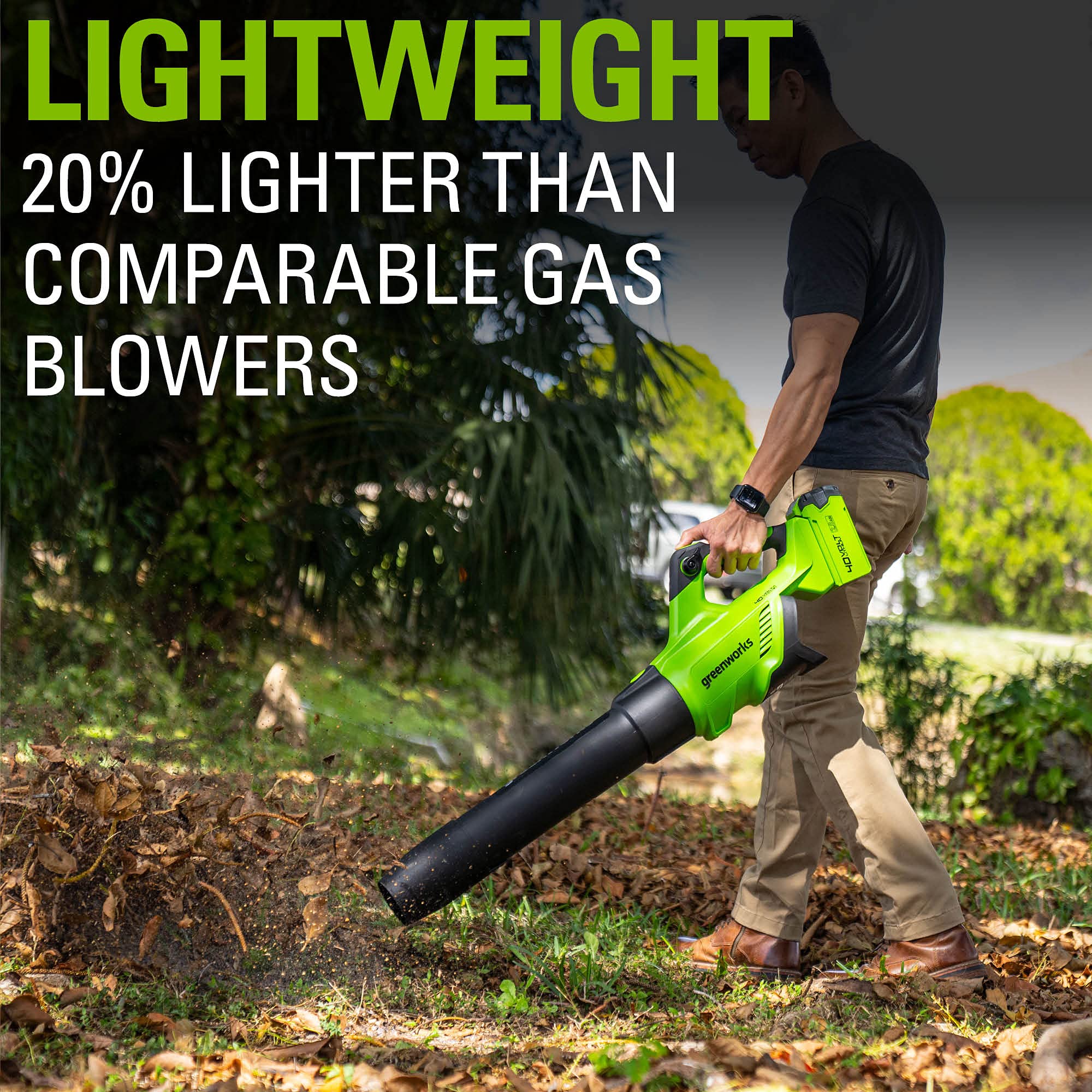 40V 500 CFM Cordless Battery Leaf Blower: 2.5 Ah Battery and Charger - Image 7