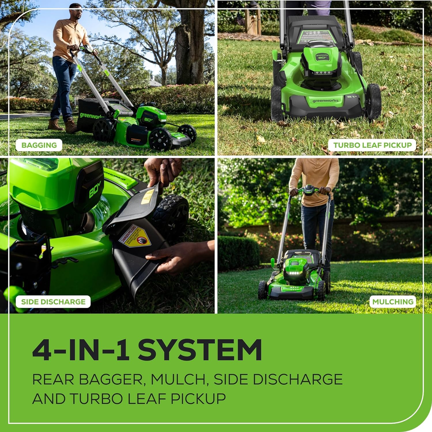 80V 21" Cordless Battery 4-in-1 Self-Propelled Lawn Mower and 700CFM Blower Combo Kit: 5.0 Ah Battery and 6A Charger - Image 7