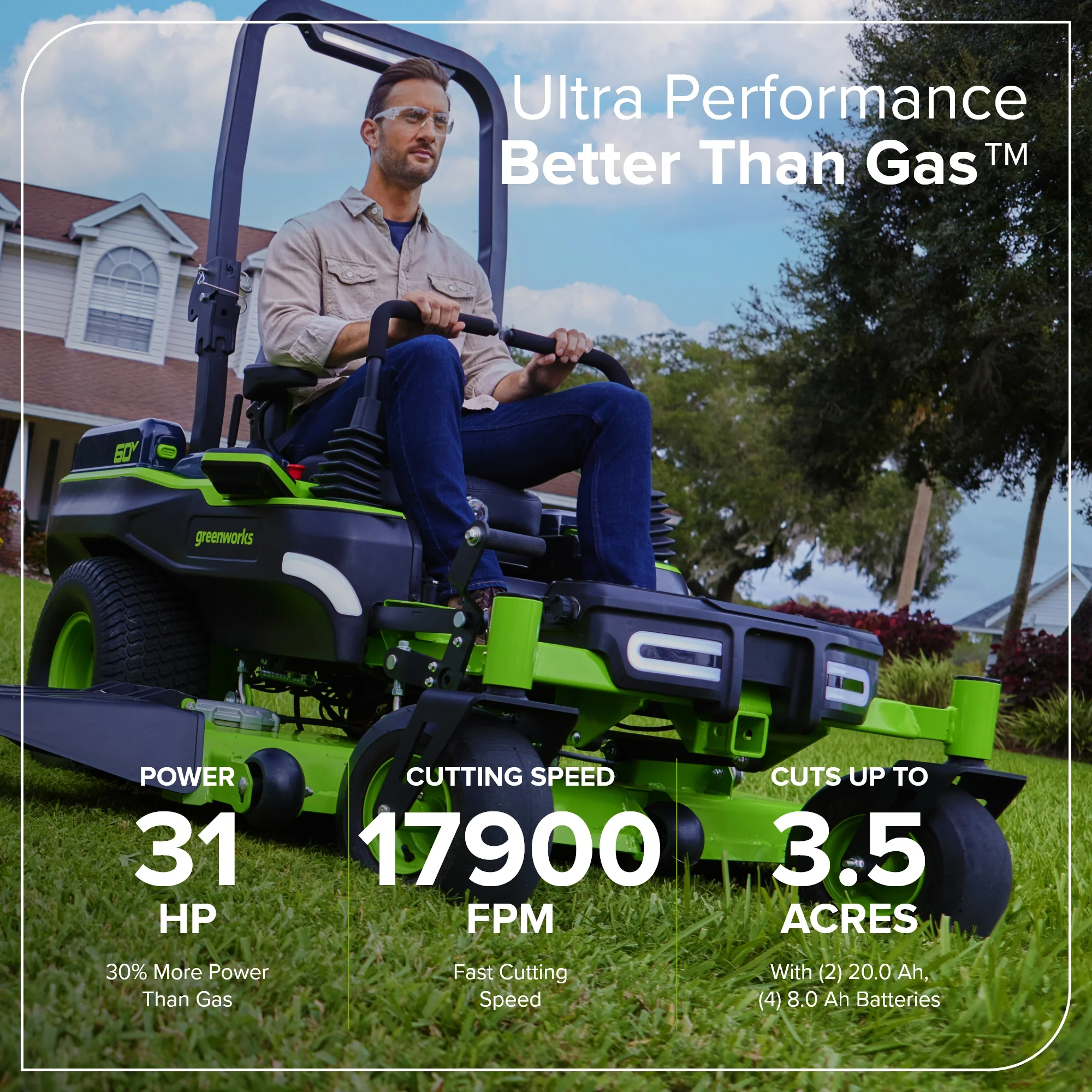 60V 54" MaximusZ Zero Turn Riding Mower with (2) 20.0 Ah, (4) 8.0 Ah Batteries and 1.5kW Charger, MZ5461 - Image 3